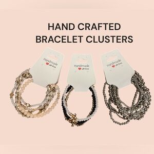 3 PACK OF HAND CRAFTED STRETCH BRACELET CLUSTERS GREAT GIFT